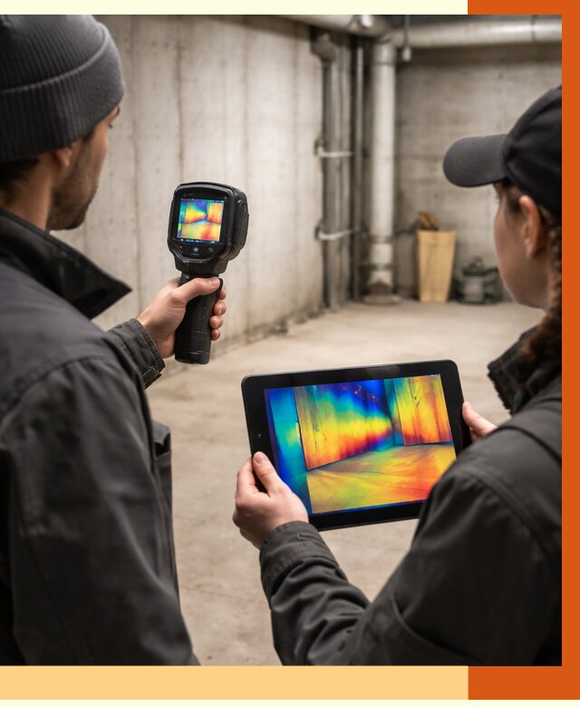 Тепловизионное обследование подвала в Искитиме от 4586 руб. — проверка гидроизоляции | ТепломастерСкм