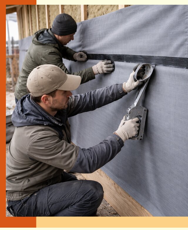 Монтаж ветроизоляции зданий и конструкций в Искитиме