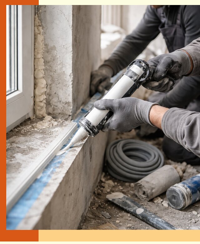 Герметизация стыков и примыканий зданий в Искитиме